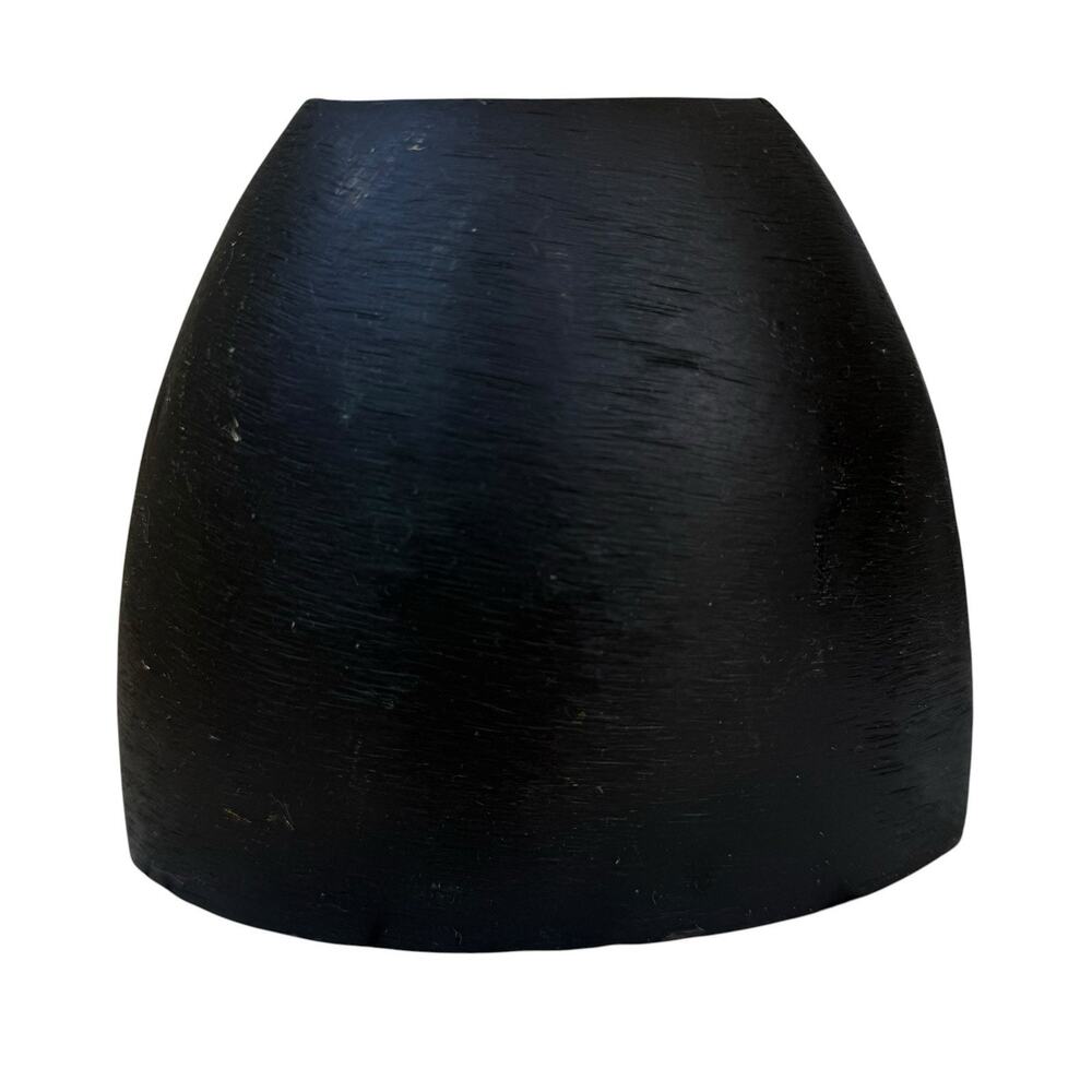 Vase Black Brushed Metal Modern Organic Asymmetrical Textured Matte Finish 5” - Picture 1 of 4